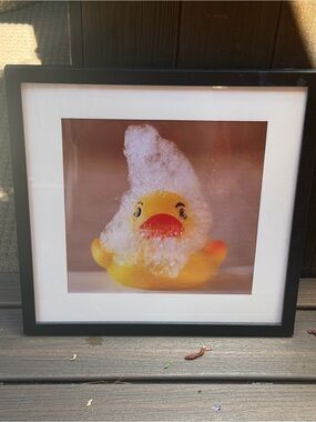 Framed Yellow Rubber Duck Funny Art Print